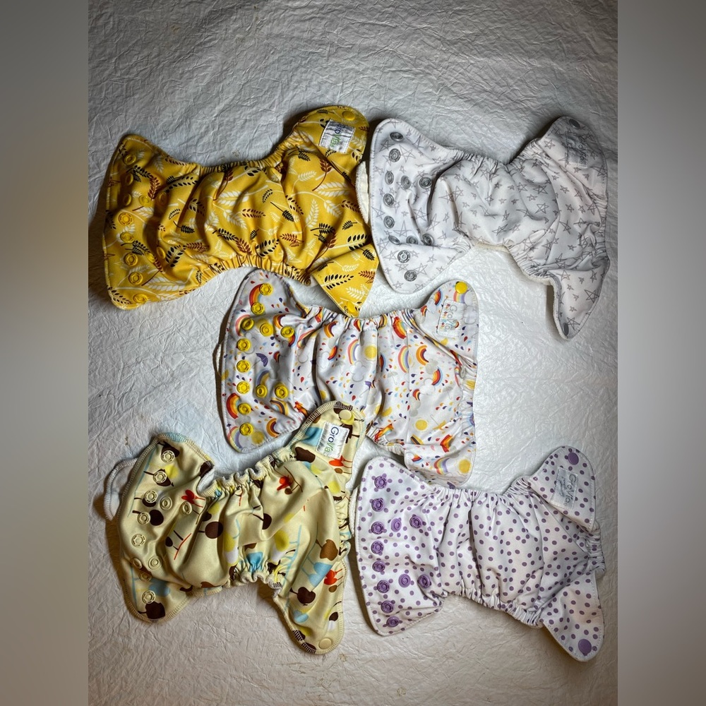 5 GroVia Newborn AIO Diapers